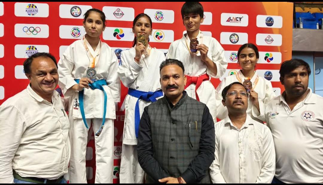 TNHA students representing the school at the karate championship